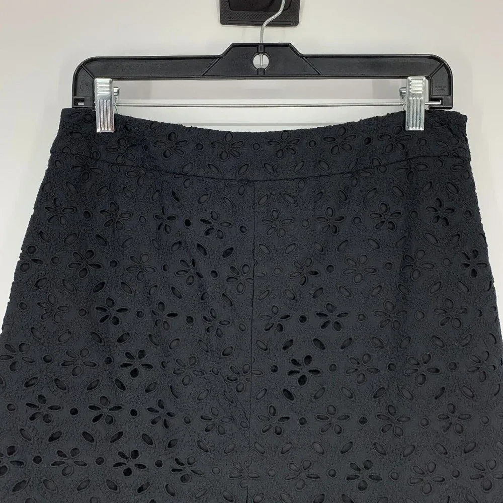 Talbots Skirt Black Floral Eyelet A Line NWT_3